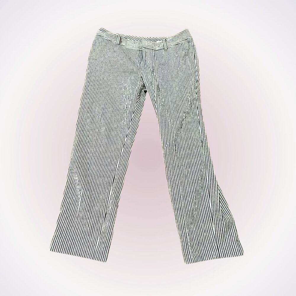 Club Monaco Striped Navy and White Trousers | Sz 4